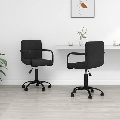 Vidaxl eetkamerstoelen draaibaar 2 st fluweel zwart