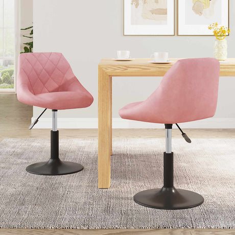 Vidaxl eetkamerstoelen draaibaar 2 st fluweel roze