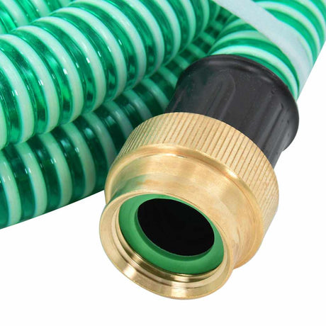 Wąż ssący vidaxl z mosiężnymi sprzężeniami 1.1 '' 7 m PVC zielony