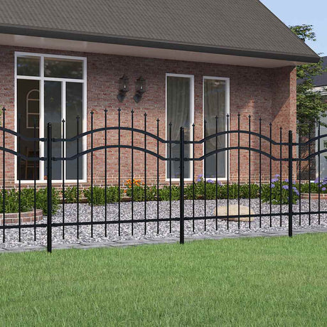 Ogrodzenie ogrodowe VidaXL z grotem w kolorze czarnym, 239x100 cm, stal malowana proszkowo