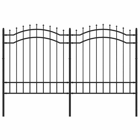 Ogrodzenie ogrodowe VidaXL z grotem w kolorze czarnym, 239x125 cm, stal malowana proszkowo