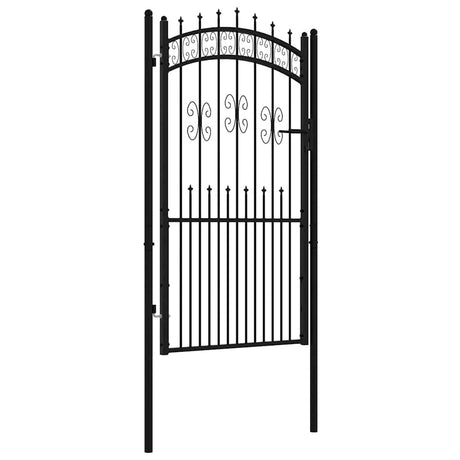 Brama ogrodzeniowa Vidaxx z grotem w kolorze czarnym 103x175 cm, stal malowana proszkowo