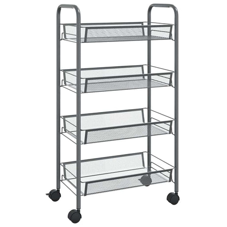 Vidaxl keukentrolley 4-laags 46x26x85 cm ijzer grijs