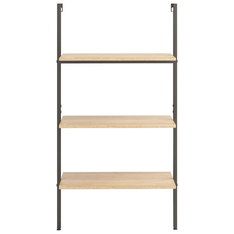 Vidaxl ladderrek met 3 schappen 64x35x120,5 cm lichtbruin en zwart