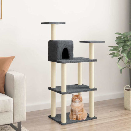 Vidaxl Cat Scrating Post z Sisal Scrating Posts 118,5 cm ciemnoszary