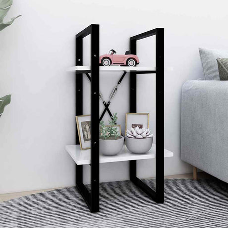 Vidaxl boekenkast met 2 schappen 40x30x70 cm bewerkt hout wit