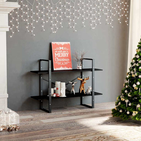 Vidaxl boekenkast met 2 schappen 100x30x70 cm bewerkt hout zwart