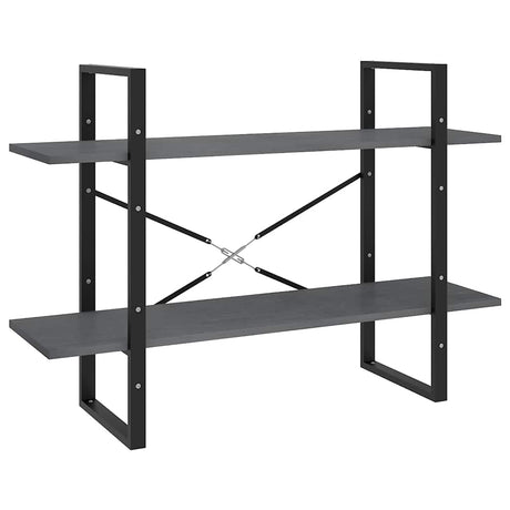 Vidaxl boekenkast met 2 schappen 100x30x70 cm massief grenenhout grijs