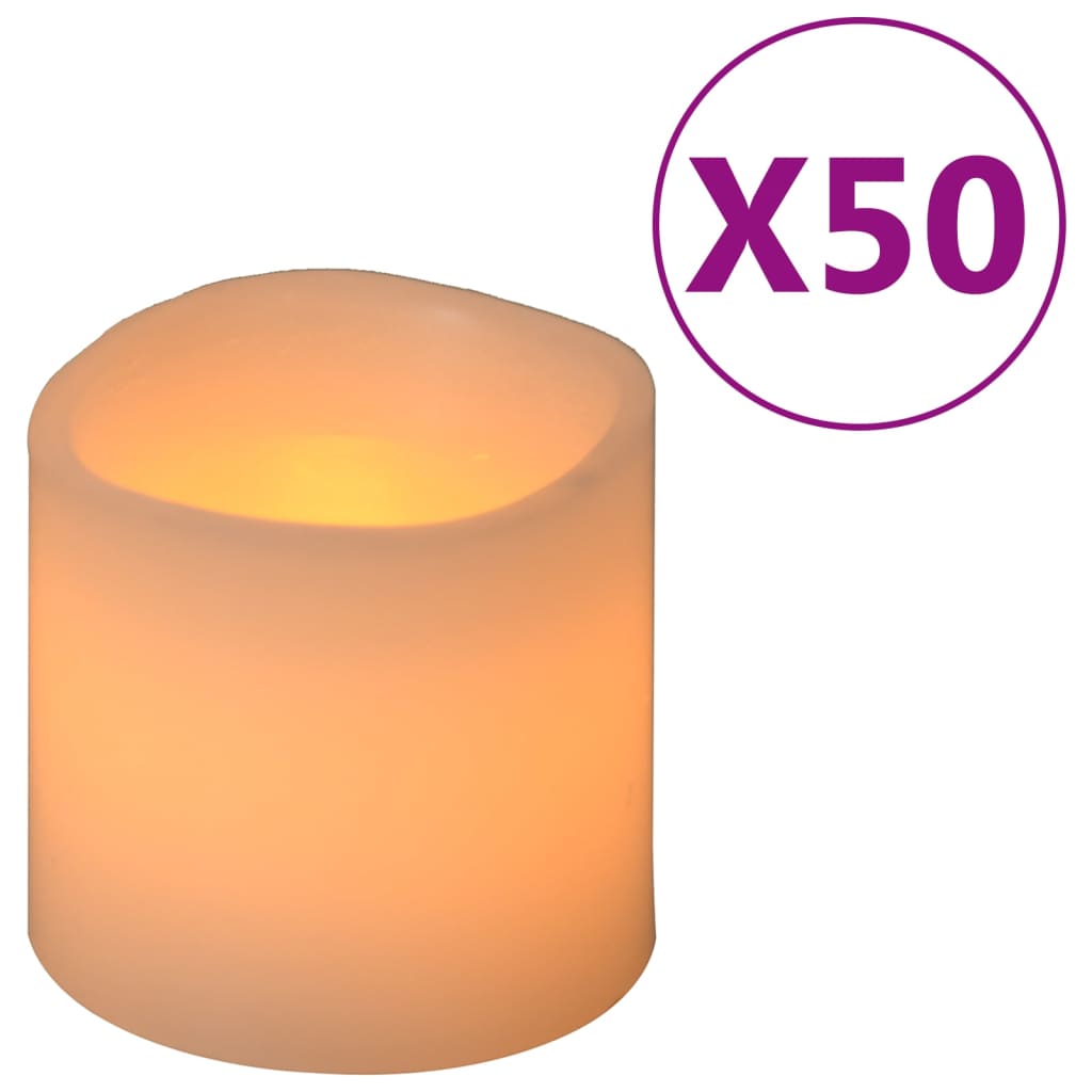 Vidaxl Candles 50 ST LED LEK WŁOSKA BIAŁA
