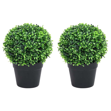 Vidaxl sztuczne rośliny z doniczką 2 szt. Bukszpanowe kulki 27 cm zielone