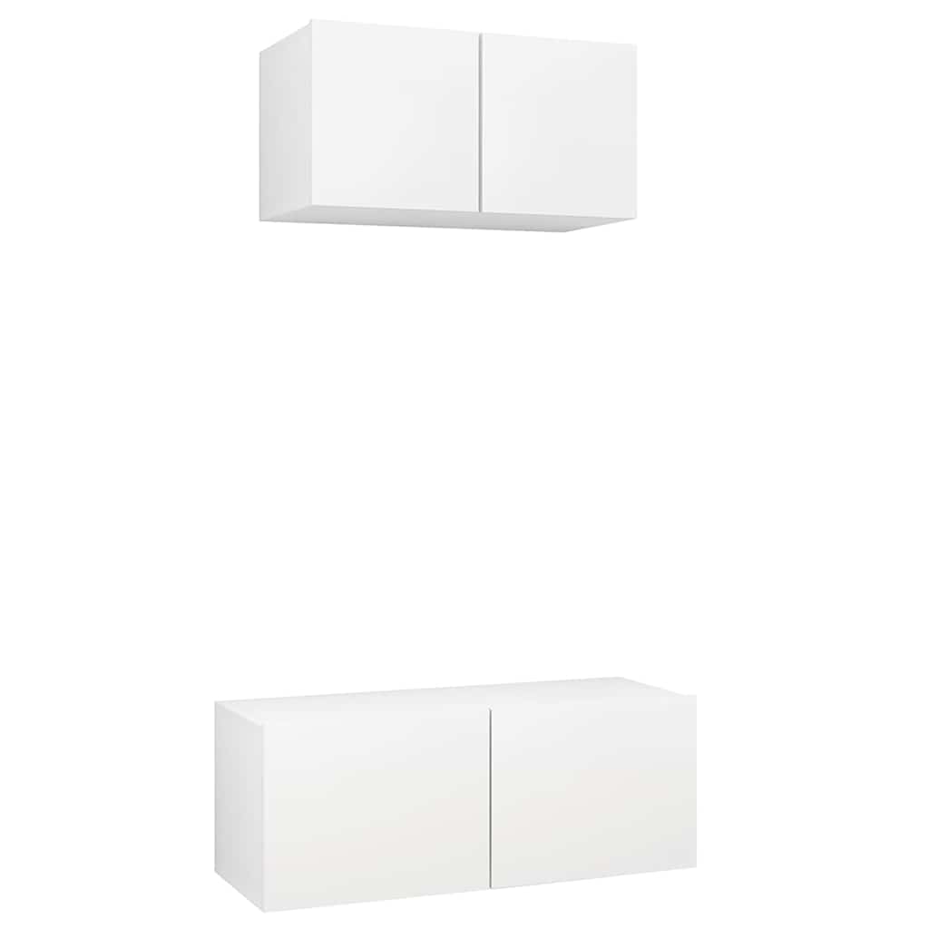 Vidaxl 2-delige tv-meubelset bewerkt hout wit