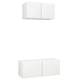 Vidaxl 2-delige tv-meubelset bewerkt hout wit