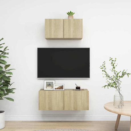 Vidaxl 2-delige tv-meubelset spaanplaat sonoma eikenkleurig