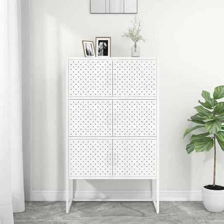 Vidaxl hoge kast 80x35x135 cm staal wit