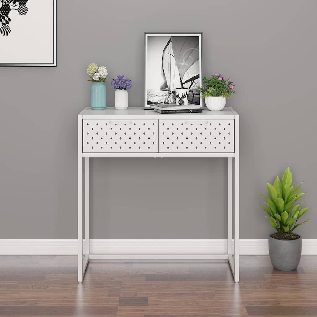 Vidaxl wandtafel 72x35x75 cm staal wit