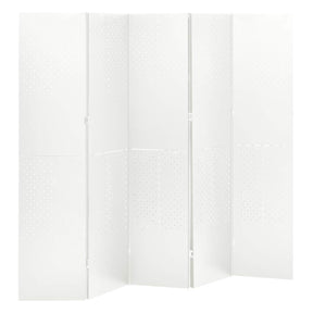 Vidaxl kamerscherm met 5 panelen 200x180 cm staal wit
