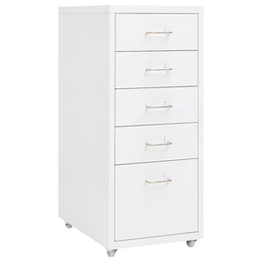 Vidaxl ladeblok verrijdbaar 28x41x69 cm metaal wit