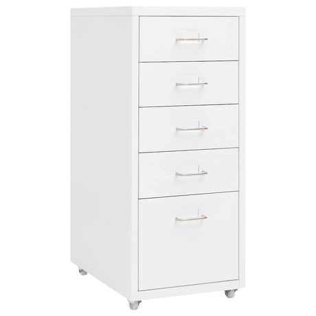Vidaxl ladeblok verrijdbaar 28x41x69 cm metaal wit