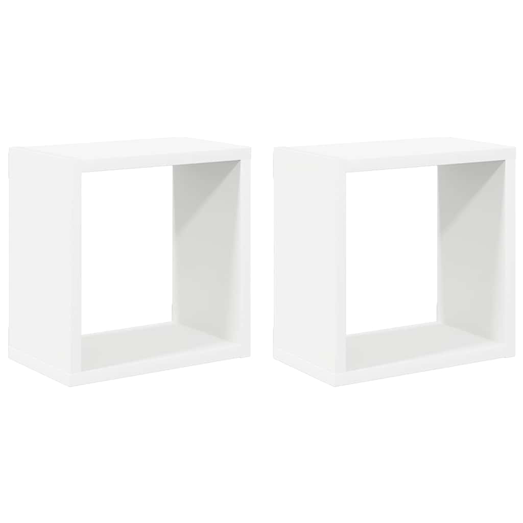 Vidaxl wandschappen kubus 2 st 26x15x26 cm wit