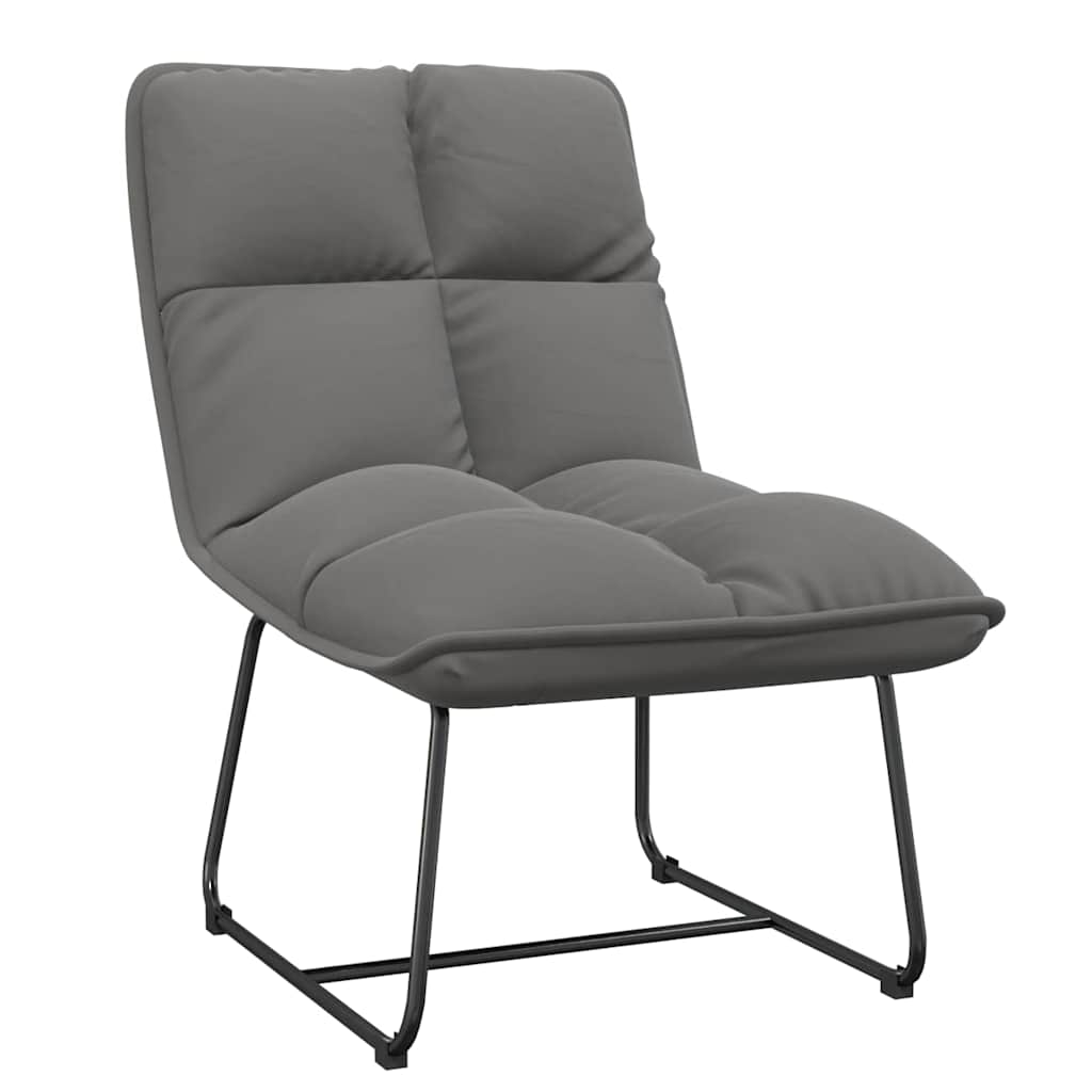 Vidaxl loungestoel met metalen frame fluweel lichtgrijs