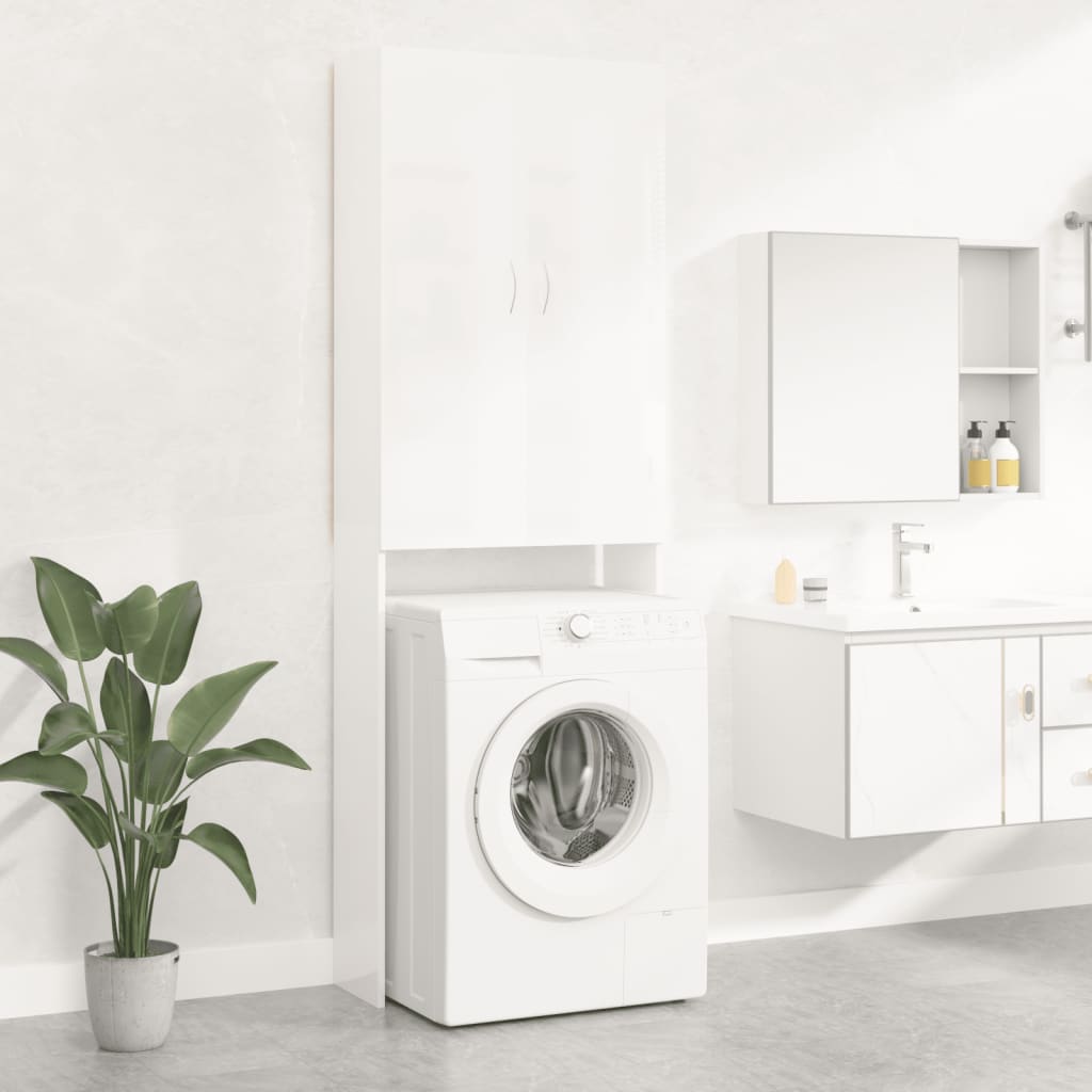 Szafka pralka Vidaxl 64x25.5x190 cm White Gloss White
