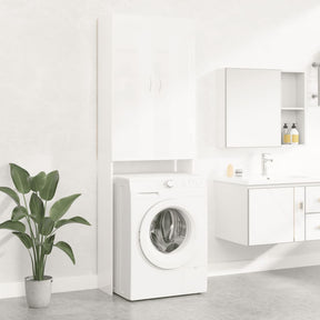 Szafka pralka Vidaxl 64x25.5x190 cm White Gloss White