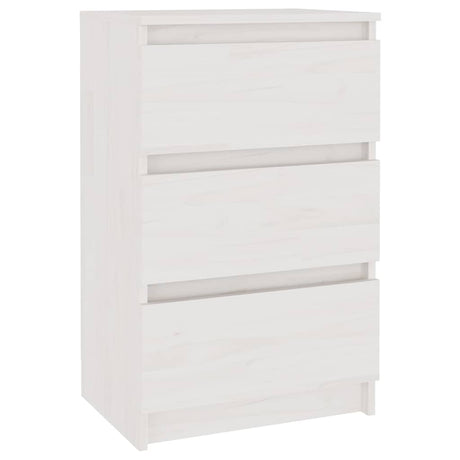 Vidaxl nachtkastje 40x29,5x64 cm massief grenenhout wit