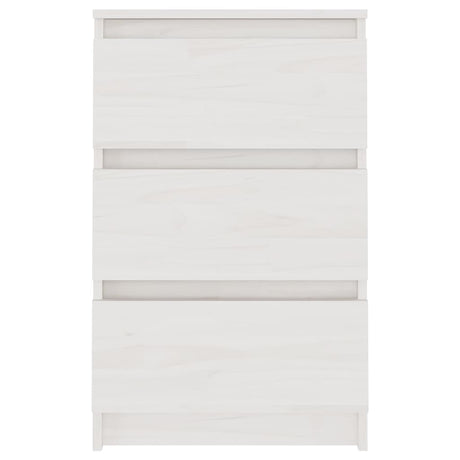 Vidaxl nachtkastje 40x29,5x64 cm massief grenenhout wit