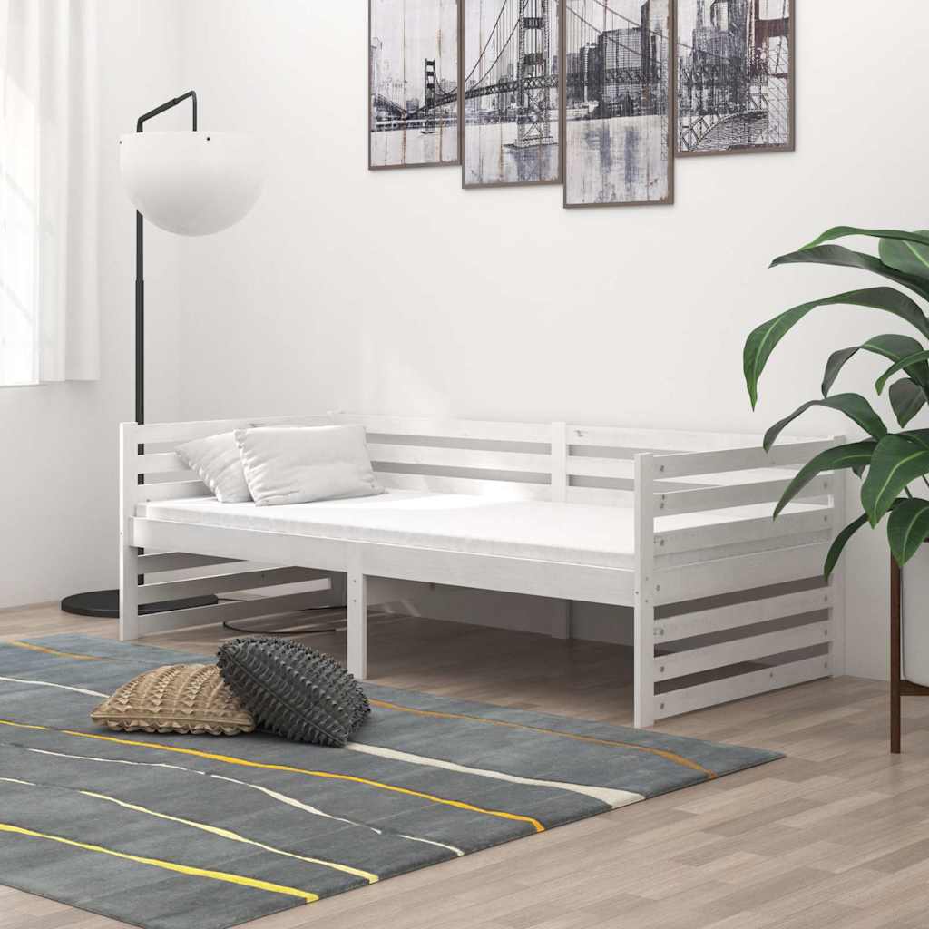 Vidaxl bedbank massief grenenhout wit 90x200 cm
