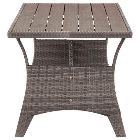 Vidaxl tuintafel 120x70x66 cm poly rattan grijs