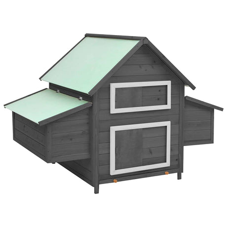 Vidaxl kurczak Coop 150x96x110 cm stały poring szary i biały