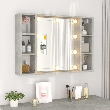 Vidaxl spiegelkast met led-verlichting 76x15x55 cm betongrijs