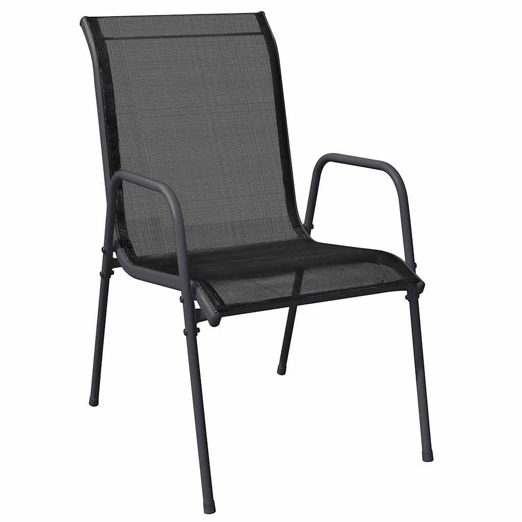 Vidaxl tuinstoelen 4 st staal en textileen zwart