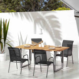 Vidaxl tuinstoelen 4 st staal en textileen zwart