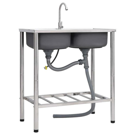 Vidaxl Camping Gest stał podwójne plecy z pręcikiem trandra