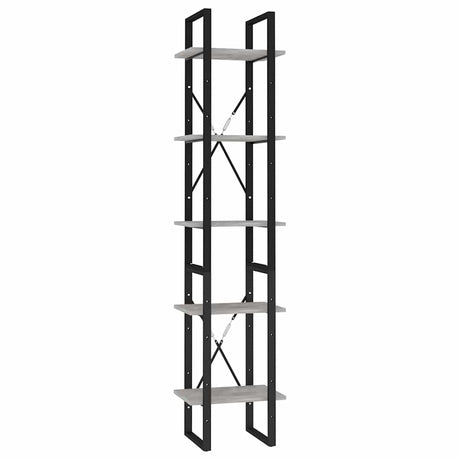 Vidaxl boekenkast met 5 schappen 40x30x175 cm bewerkt hout betongrijs