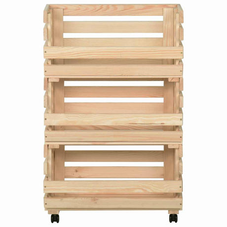 Vidaxl groentetrolley 37x30x80 cm massief grenenhout