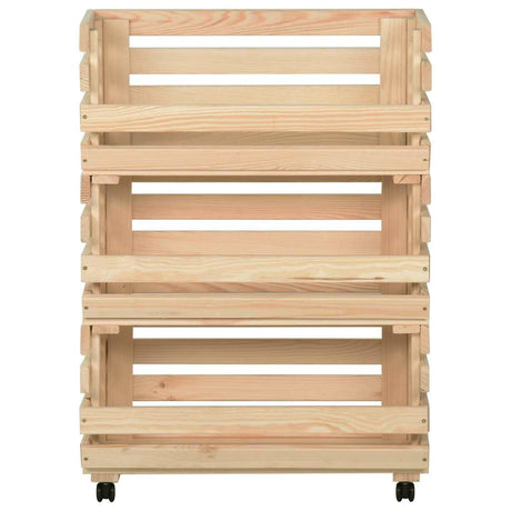 Vidaxl groentetrolley 57x30x80 cm massief grenenhout