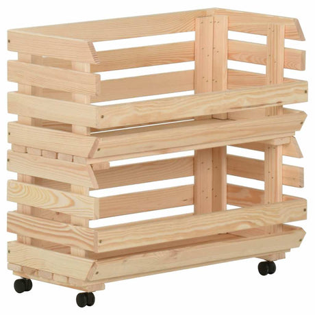 Vidaxl groentetrolley 57x30x80 cm massief grenenhout