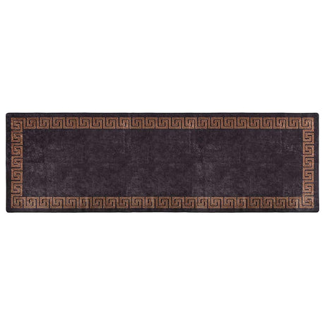 Vidaxl Dywanika do mycia przeciwpoślizgowego 80x300 cm czarno-złota