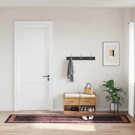Vidaxl Dywanika do mycia przeciwpoślizgowego 80x300 cm czarno-złota