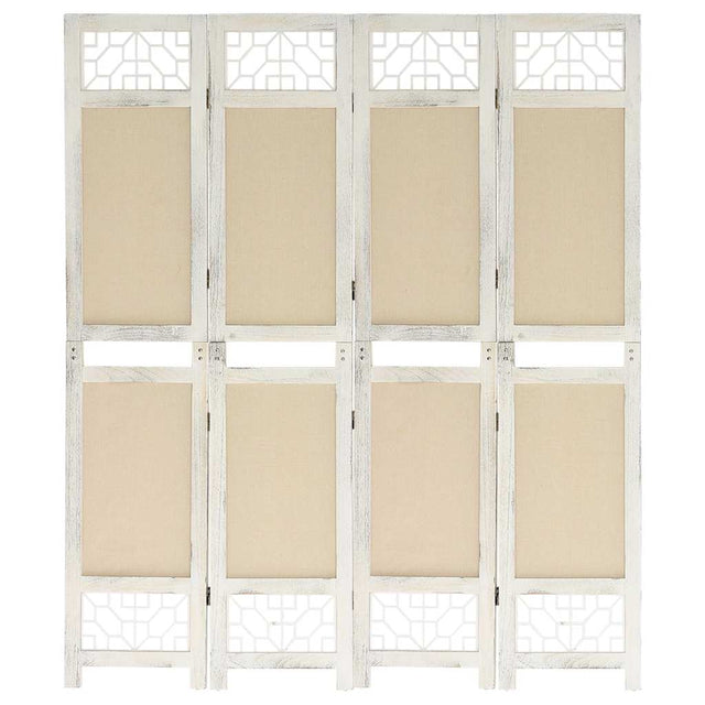 Vidaxl kamerscherm met 4 panelen 140x165 cm stof crèmekleurig