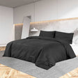Vidaxl Duvet Overlay Ustaw lekki 200x200 cm Microfiber Black