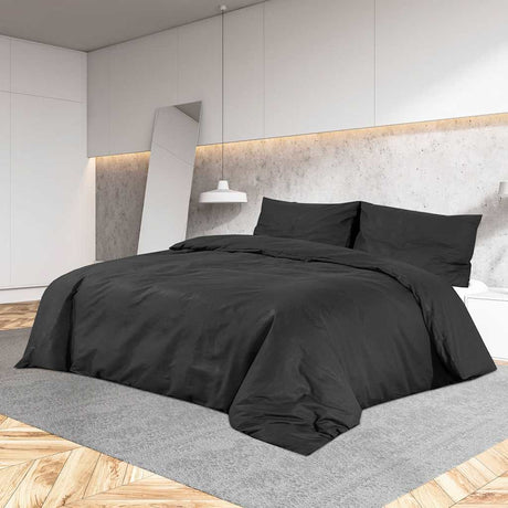Vidaxl Duvet Overlay Ustaw lekki 200x200 cm Microfiber Black