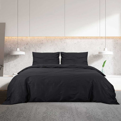 Vidaxl Duvet Overlay Ustaw lekki 155x220 cm Microfiber Black
