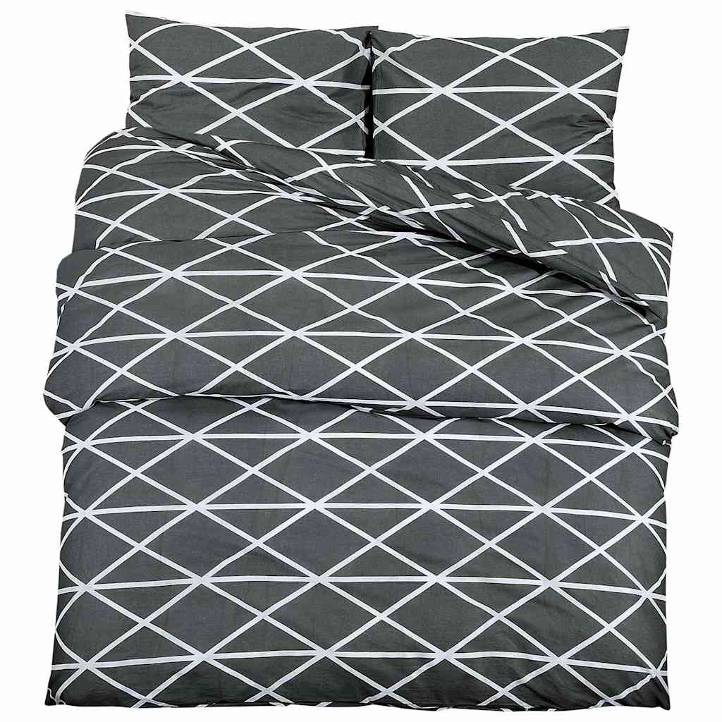 Vidaxl Duvet Crossing Set 155x220 cm bawełniany szary