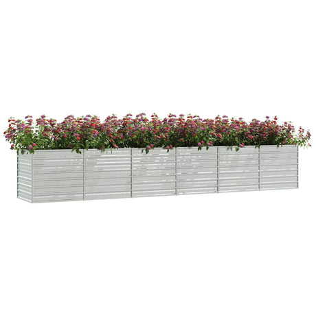 Vidaxl plantenbak verhoogd 480x80x77 cm gegalvaniseerd staal zilver