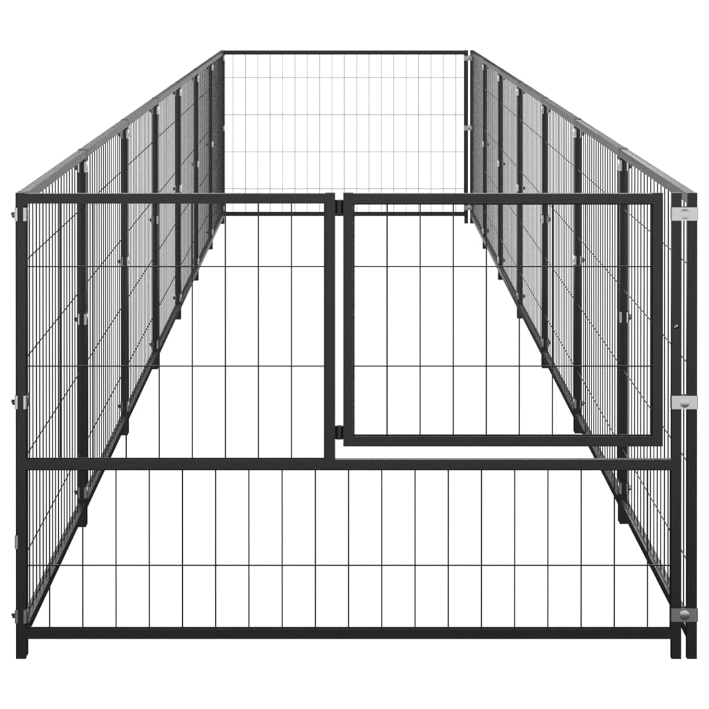 Vidaxl Dog Kennel 7 m² stalowa czarna