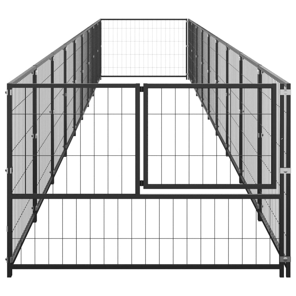 Vidaxl Dog hodera 9 m² stalowa czarna
