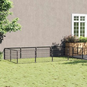 Buda dla psa Vidaxxl 8 m², stalowa, czarna